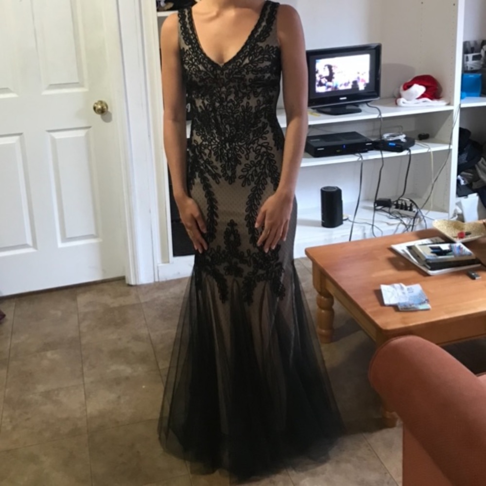 Lace overlay formal gown